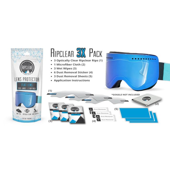 Ripclear Flat ( Cylindrical ) Lens Protector X3 Pack